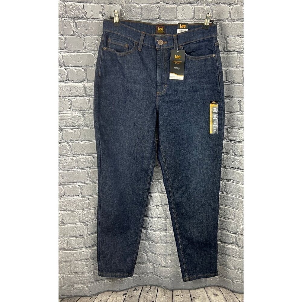 Lee LEGENDARY High Rise  MOM Jeans Size 12 Dark Denim Stretch - Picture 4 of 9